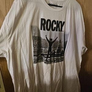 Rocky White Short Sleeve Tee with Iconic Graphic